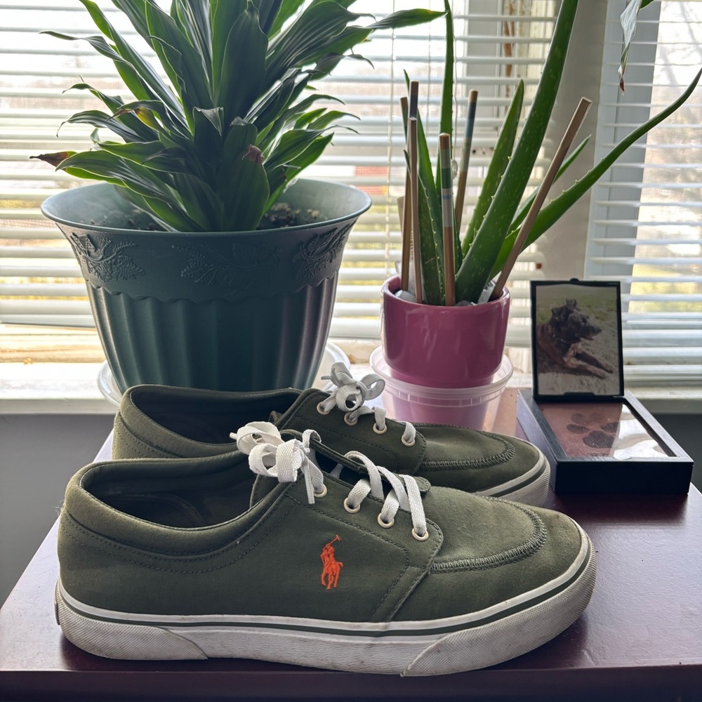 Polo by Ralph Lauren Men's Olive Green Sneakers